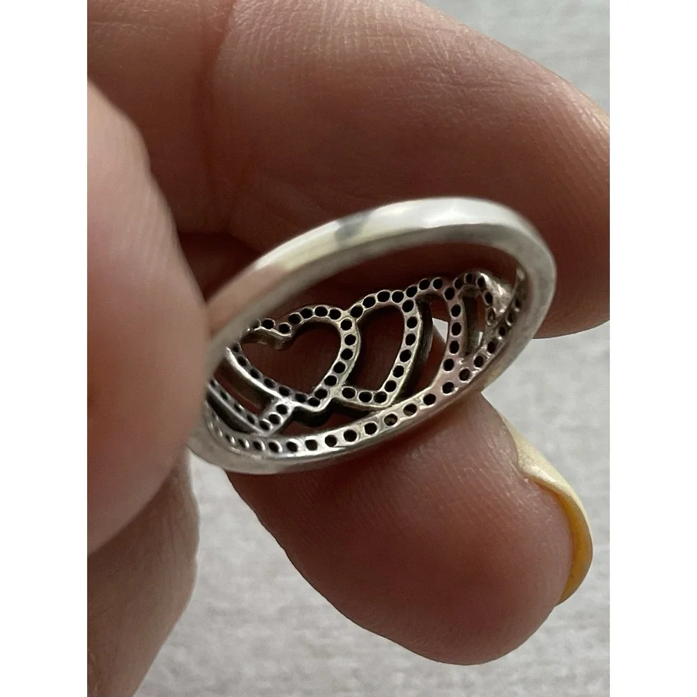 Pandora Hearts Tiara Ring ALE 925 Sterling Silver Size 4.5